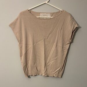 Pink Martini Taupe Short Sleeve Top